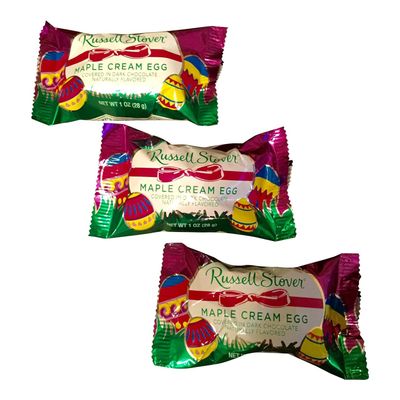 3 Russell Stover Maple Cream Eggs in Dark Chocolate