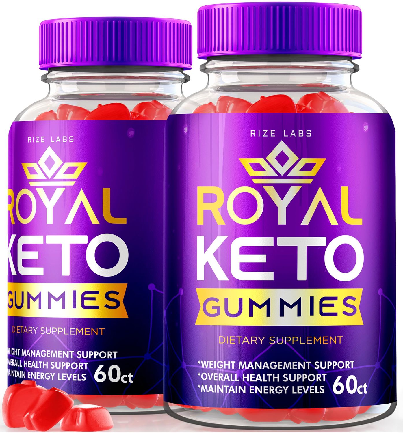 rize labs - Royal Keto ACV Organic Gunmies, Belly Fat Diet, Support Weight Loss for Men and Women with Apple Cider Vinegar, Provides Extra Strength 120 Gummies 2 Pack