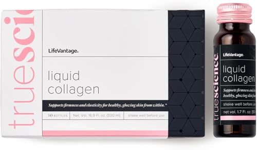 TrueScience Liquid Collagen for Glowing Skin - Collagen Activation Replenishment Blend - Supports The Appearance of Firmer Looking Skin - 10 Bottles x 1.7 Fl. oz. 50 ml Each