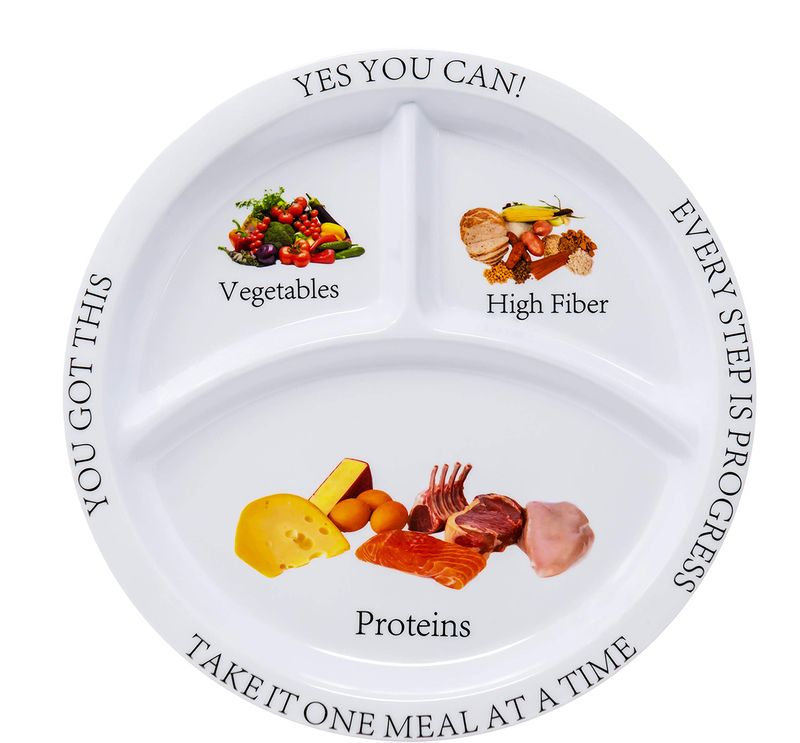 Bariatric Portion Control Plates for Weight Loss - Perfect for Bariatric Surgery Patients, Portion Control Containers for Easy Weight Management and Healthy Eating Habits - 2 Pack