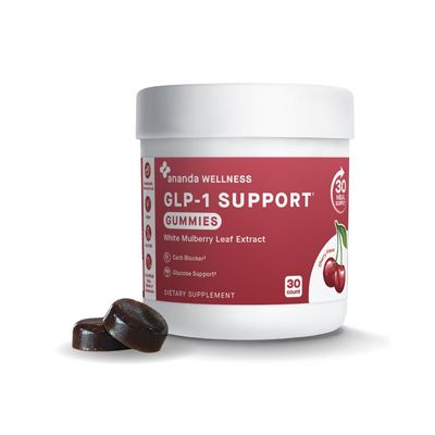 Ananda Wellness GLP-1 Support Gummy with White Mulberry Leaf Extract, Sugar Free Mealtime Support Supplement, Supports Healthy Blood Glucose Levels, Cherry Flavor - 30 Count