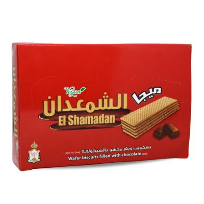 El Shamadan Wafer Biscuits Mega With Premium Chocolate Cookies Roll Wafers Crispy Perfect Snacks Nutrient Rich Fresh Delicious Sweet For Kids Adults 6 Peice