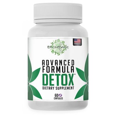 Epic Organicum Total Detox Cleanse 10-Day Supply Detox Supplement Milk Thistle, Ginger Root Yellow Dock Root 60 Capsules