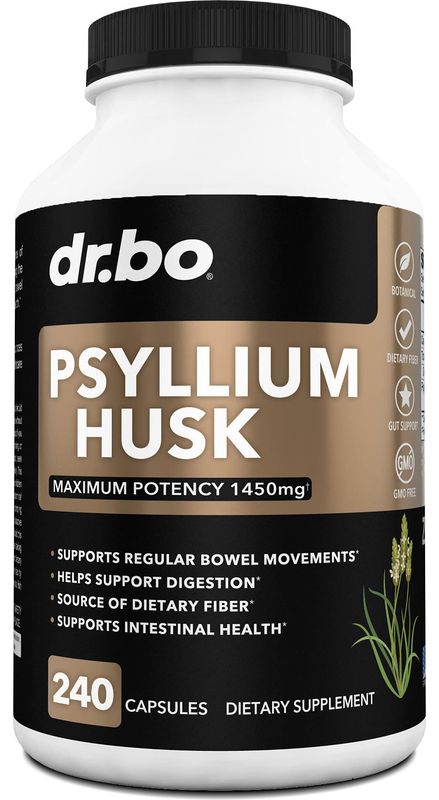 Psyllium Husk Capsule Fiber Supplement - Natural Powder Capsules for Constipation Relief for Adults - Nutritional Soluble Fiber Pills Daily Regularity Support - Bulk Seed Husks Digestion Supplements