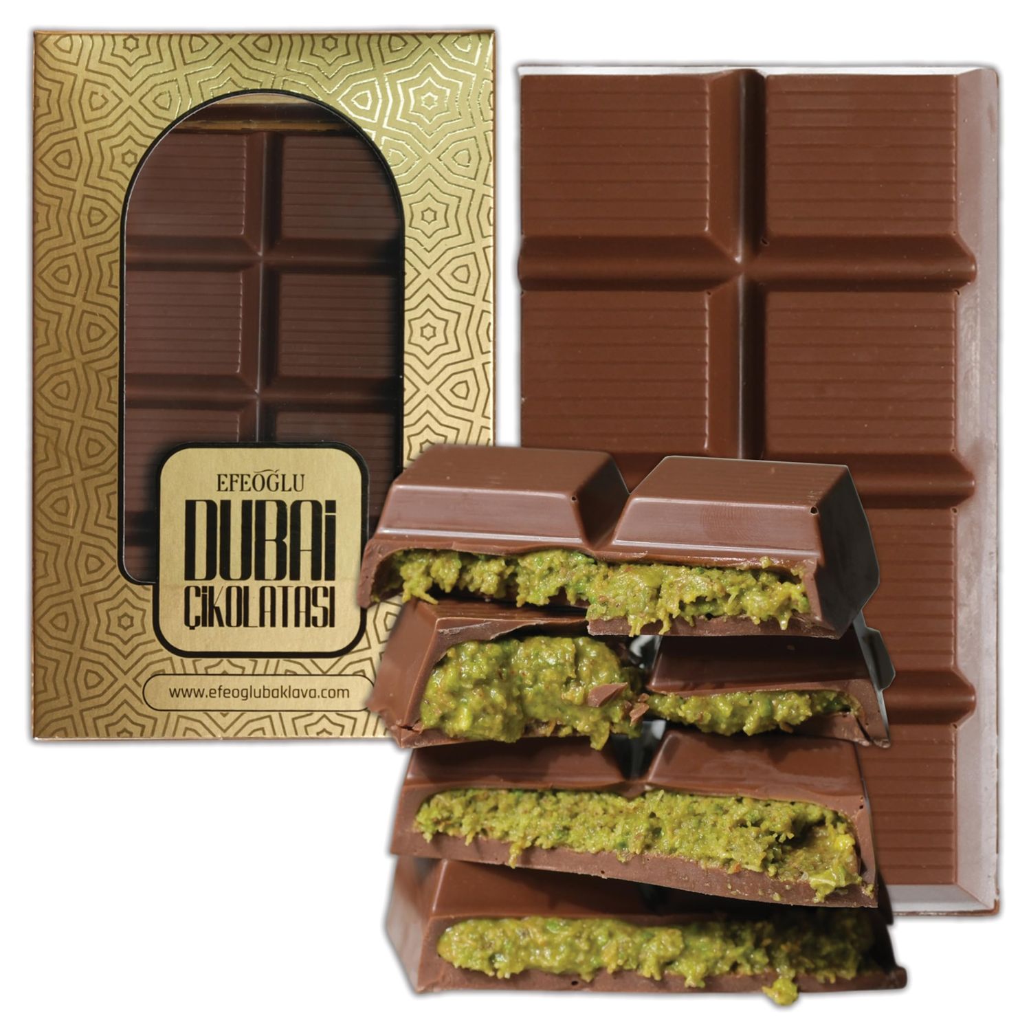 Dubai Chocolate Bar Pistachio, 7 Oz Dubai Chocolate Bar, Natural Pistachio Dubai Chocolate, Dubai Chocolate with Shredded Kataifi