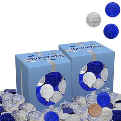 The Dreidel Company Chocolate Coins, Nut-Free, Made With Premium Belgian Milk Chocolate, Kosher Dairy Chanukah Gelt 2 Pounds