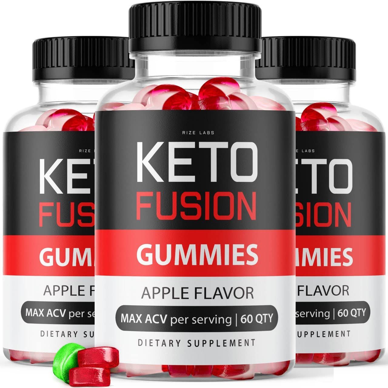 rize labs - Keto Fusion ACV Gummies for Weight Loss Advanced Formula Supplement - Not Sugar Free - Keto Apple Cider Vinegar Gummies 180 Gummies Pack of 3