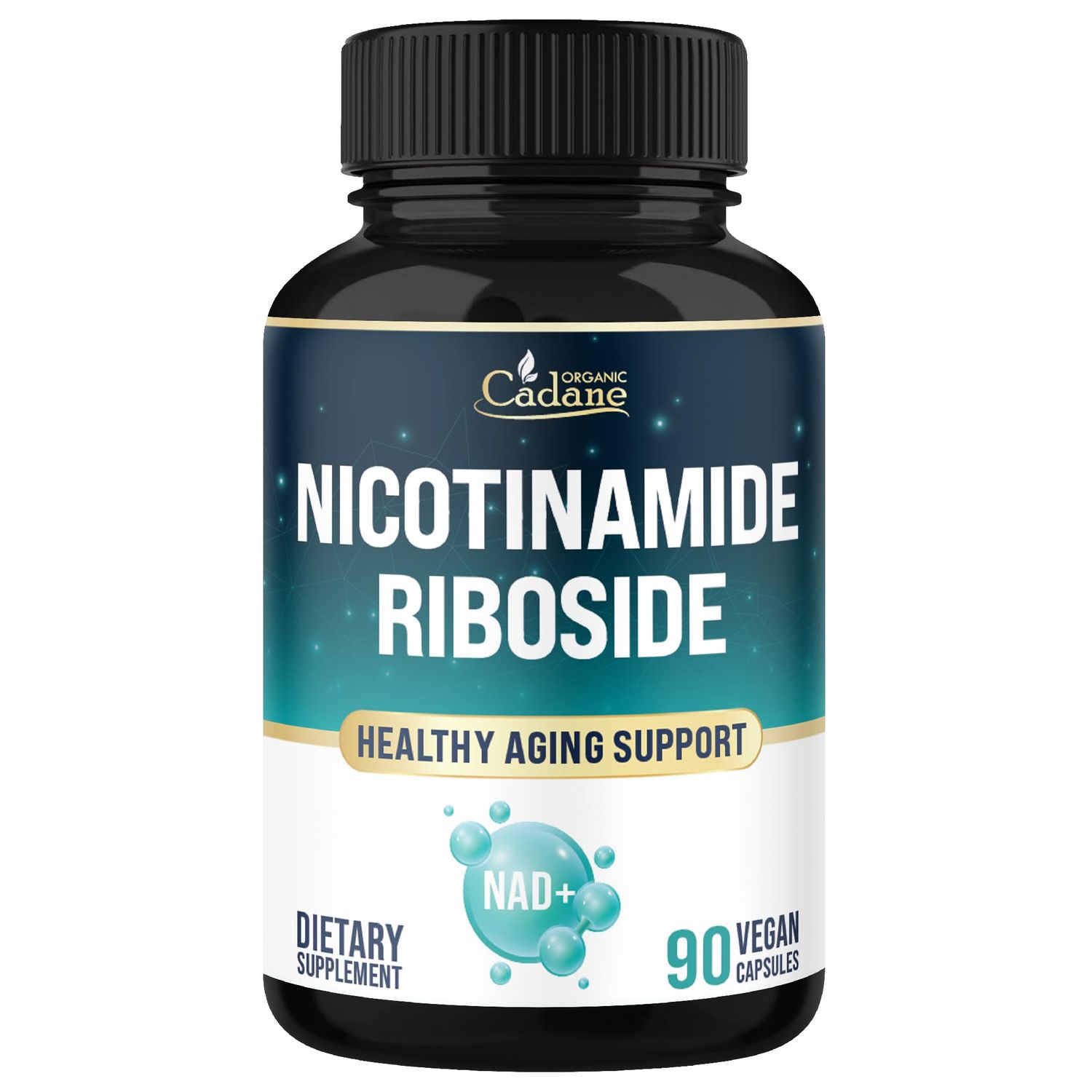 Organic Cadane Nicotinamide Riboside Supplement Cellular Health Support Vegan, Non-GMO - 90 Capsules - Support for 3 Months