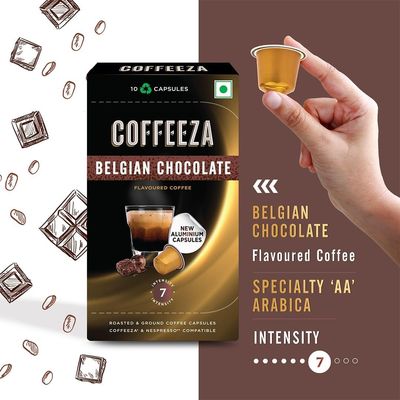 Coffeeza Dark chocolate Flavored Espresso Coffee Pods, Compatible with Nespresso Original Line, Medium Roast, Intensity - 7, 100 Arabica Aluminium Coffee Capsules, 3 Pack - 30 Single Serve Coffee Pods