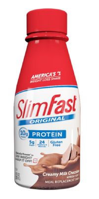 SlimFast Ready to Drink Bottles, Creamy Milk Chocolate Meal Replacement Shake, 10-Ounces, 8 Count