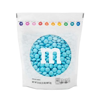 MM S Light Blue Milk Chocolate Candy, 2 lbs Resealable Pack - MMS Candy Bulk for Party Favors, Baby Showers, Easter, Birthday Decor, Birthday Treats, Weddings More