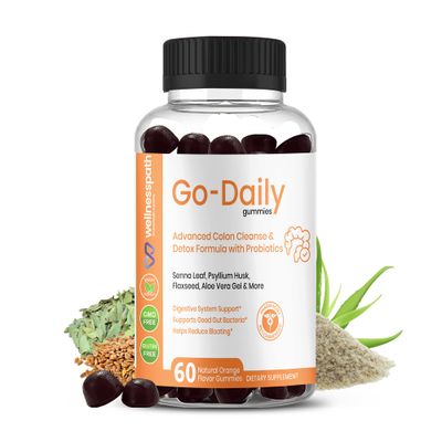Go-Daily Advanced Colon Cleanse and Detox, Probiotic Gummies for Optimal Gut Health, Laxatives for Constipation and Bloating Relief, 60 Gummies - Wellnesspath Rx and Health Solutions