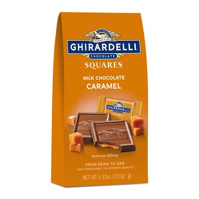 GHIRARDELLI Milk Chocolate Squares with Caramel Filling, Milk Chocolate Caramel Candy Squares, 5.32 Oz Bag Pack of 6
