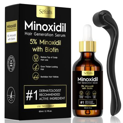 5 Minoxidil Hair Growth Oil for Men Women - Extra Strength Regrowth Serum, Topical Hair Loss Treatment Serum, Thicker, Healthier Hair Beard Growth Kit, 2.11 fl.oz