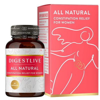 DigestLive Essential Constipation Relief Laxative for Women, 30 Capsules,100 Herbal Stool Softener - Female Gentle Colon Cleanse, Detox, Bloating Gas, Fast-Acting, Vegan, Gluten GMO-Free