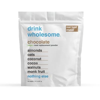 Drink Wholesome Vegan Chocolate Meal Replacement Powder For Sensitive Stomachs Gut Friendly No Artificial Sweeteners No Sucralose No Stevia Low Sodium Paleo Safe For Kids Seniors