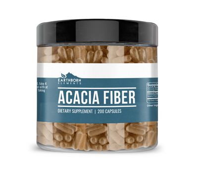 Earthborn Elements Acacia Fiber 200 Capsules, Pure Undiluted, No Additives
