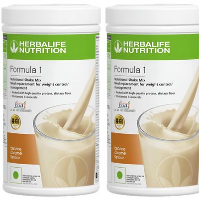 Herbalife Formula 1 Nutritional Shake Mix - Pack of 2, 500g Each - Herbalife Shake - Herbalife Protein Powder - Herbalife Weight Loss Meal Replacement Banana - Banana