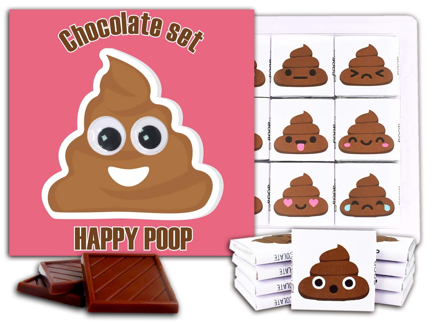POOP EMOJI Chocolate Gift Set -1 box, 5x5 inches Happy Poop Prime