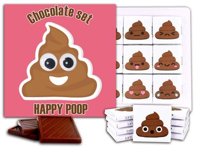 POOP EMOJI Chocolate Gift Set -1 box, 5x5 inches Happy Poop Prime