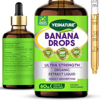 YESNATURE Banana Drops for Gut Health, Ultra Strength Banana Liquid for Detox