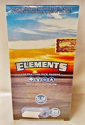 Box of 10 Elements 5 Meter Slim Width Ultra Thin Rice Rolling Paper Roll 16.4