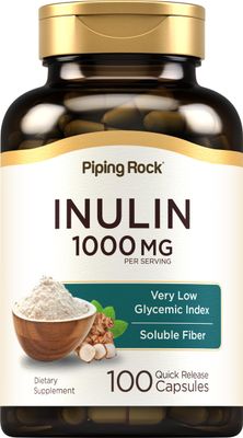 Piping Rock Organic Inulin Capsules 1000 mg 100 Count Low Glycemic Index Soluble Fiber Supplement Non-GMO, Gluten Free