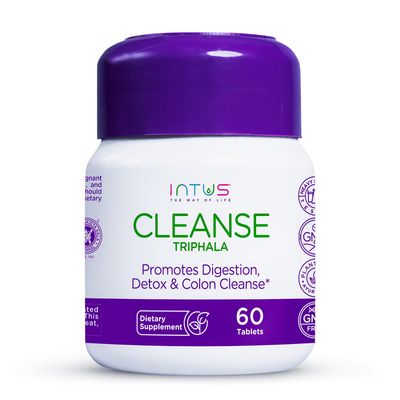Intus Cleanse - Digestive Health Blend with Triphala for Gut and Colon Cleanse - With Laxative Properties for Detox, Constipation, Bowel Cleanse, Bloating, Inflammation Relief, Gut Health - 60 Tablets