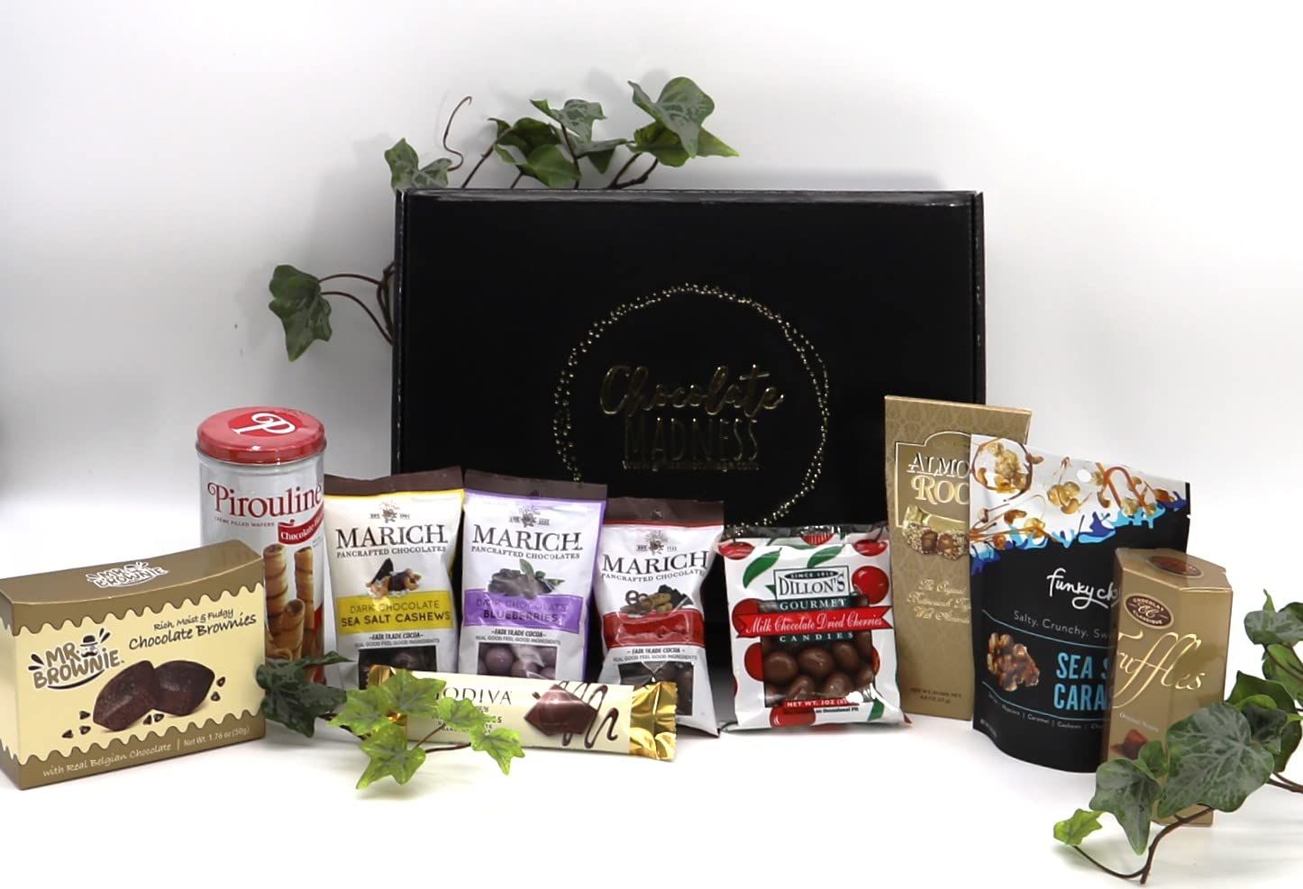 Gift Basket Village - The Madness Gift Box: Gourmet Chocolate, Fruit Nuts, Truffles, and More, Perfect for Any Occasion, Handcrafted in the USA