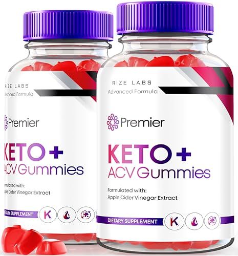 rize labs Pack of 2 Premier KetoACV Gummies, Extreme 2000mg Keto Gummies for Advanced Weight Loss, All Natural Apple Cider Vinegar Supplement, Official Formula Review 120 Gummies