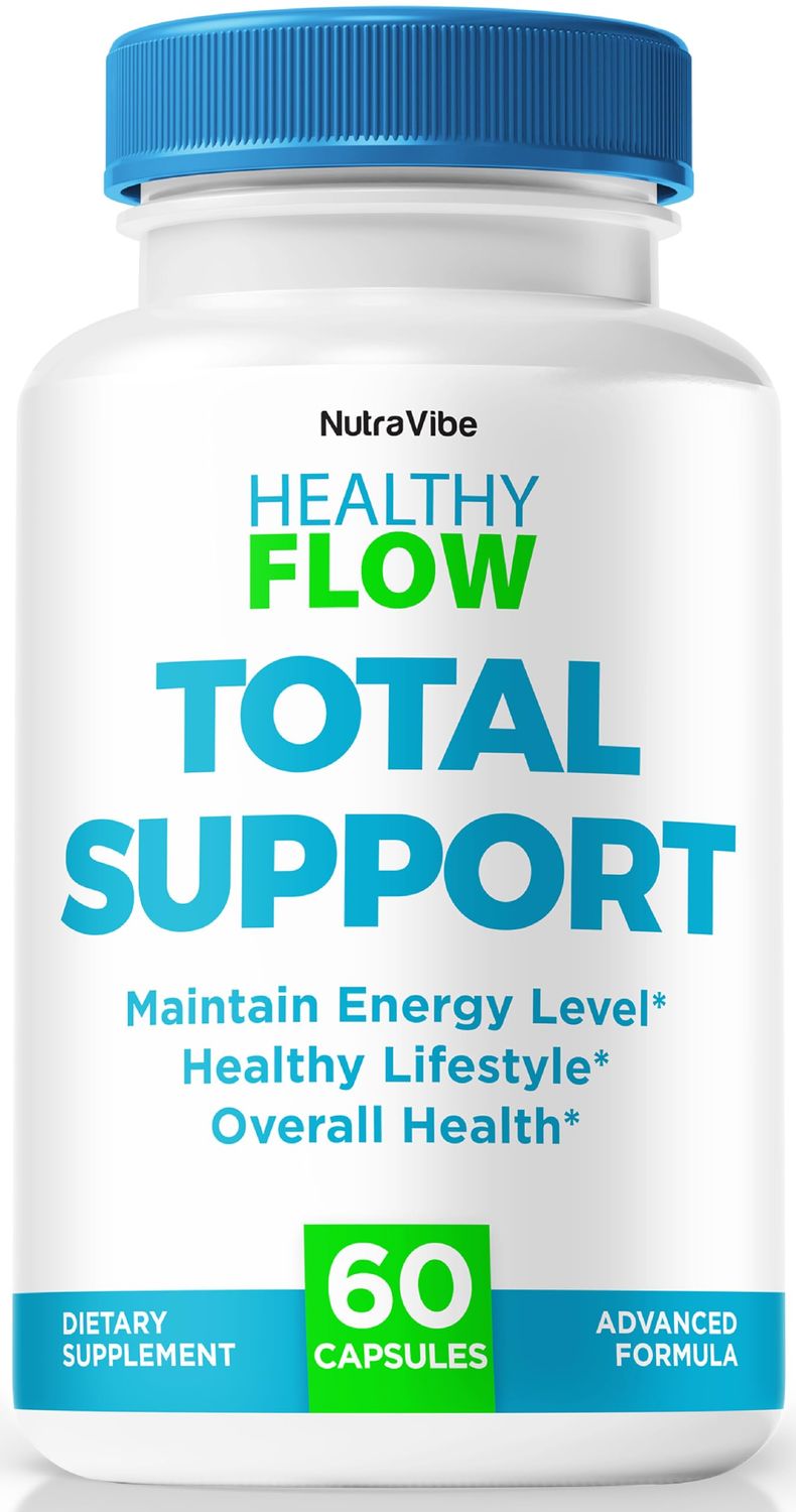 NutraVibe Healthy Flow Capsules - Official HealthyFlow Pills, All-Natural Ingredients to Support Healthy Levels and Overall Well-Being, Premium HealthyFlow Pastillas, Review 60 Capsules