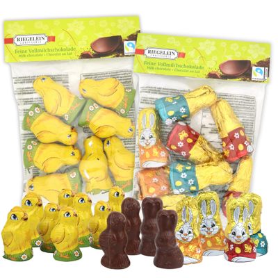 Sweetzo - Milk Chocolate Chicks and Bunnies, Individually Foil Wrapped Candies, Easter Basket Stuffer Treats Pack of 2