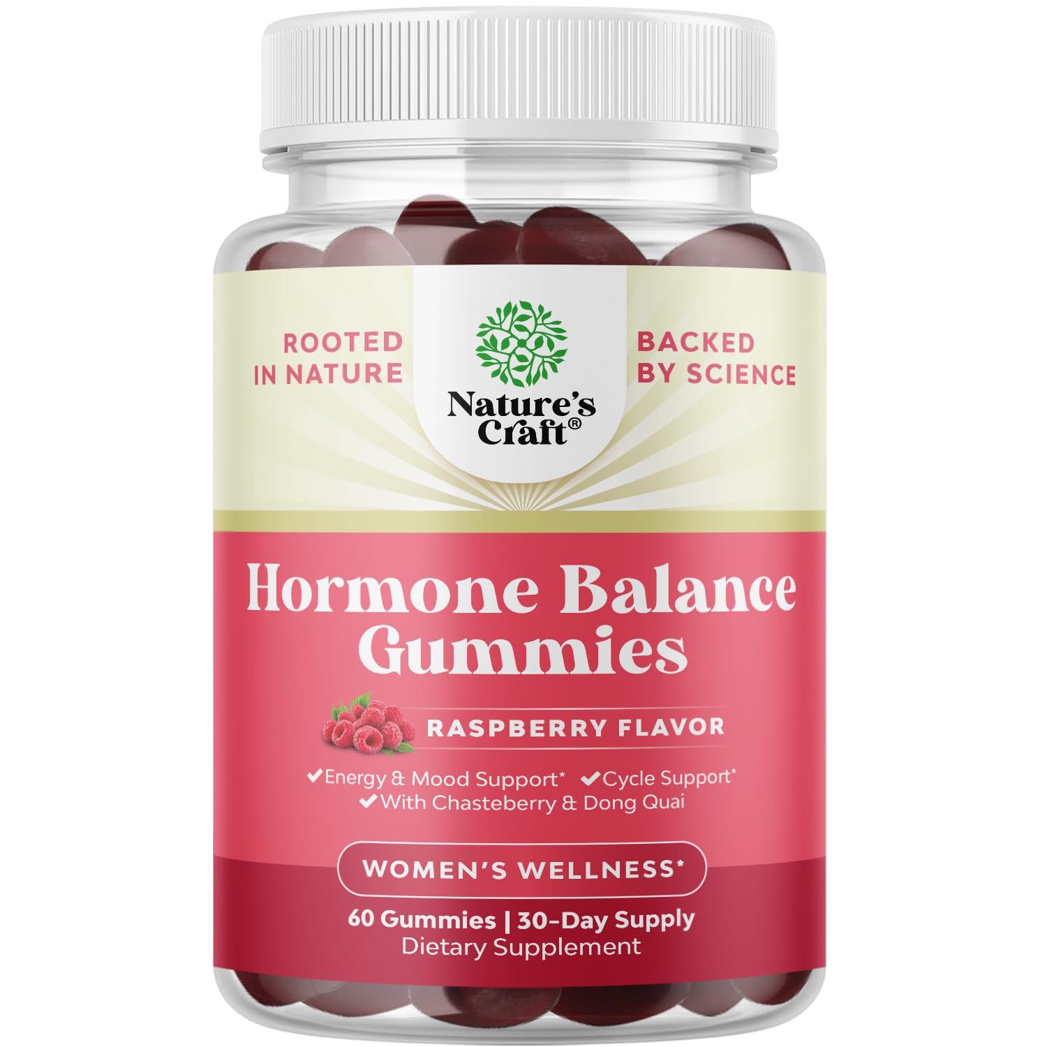 Hormone Balance for Women Gummies of All Ages - PMS Support Supplement for Women, Regulate Menstrual Cycle Hormonal Balance, Menopause Mood Swings with Vitamin B6 Dong Quai - 60 Chews