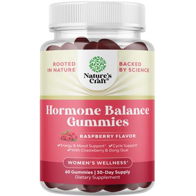 Hormone Balance for Women Gummies of All Ages - PMS Support Supplement for Women, Regulate Menstrual Cycle Hormonal Balance, Menopause Mood Swings with Vitamin B6 Dong Quai - 60 Chews
