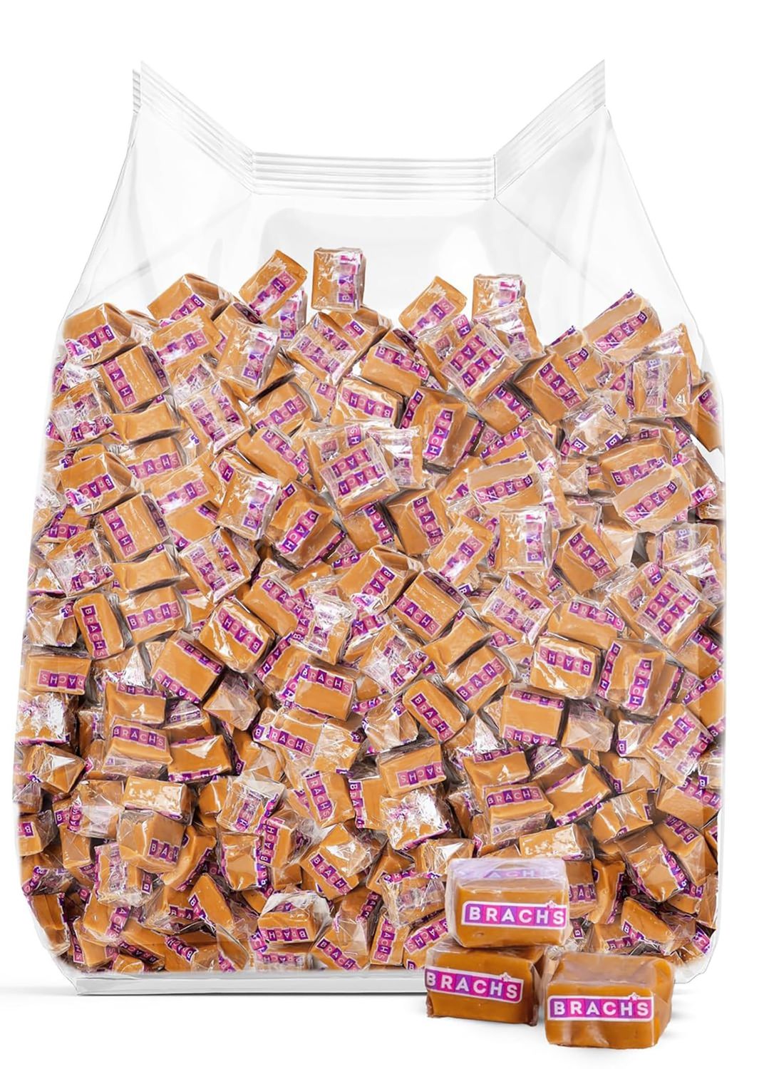 Brach Bulk Milk Caramels Candy Bites 2 Pound - Individual Wrapped Candy Caramel Cubes Family Size Pack For Party Office Treats Approx. 100 Pieces 2 Pound Caramels