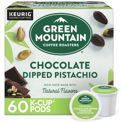 Green Mountain Coffee Roasters Chocolate Dipped Pistachio, Single-Serve Keurig K-Cup Pods, 6 Boxes of 10 60 Count Total