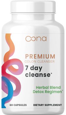 7 Day Advanced Colon Cleanse, Prebiotics Natural Herbs, Supports Detox Gut Flora for Women Men, with Cascara Sagrada, Black Walnut Hulls Black Cohosh, 30 Capsules 1-2 Daily 7 Day Cleanse