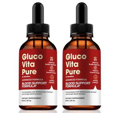 2 Pack GlucoVita Pure, Official Gluco Vita Pure Drops, All-Natural Extract to Support Healthy Circulation, Stable Levels Overall Health, Premium GlucoVitaPure Gotas Review 60 Servings
