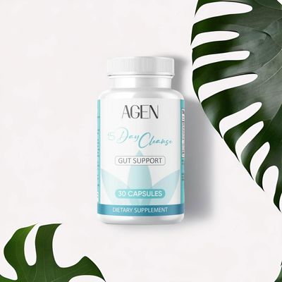 AGEN 15 Day Cleanse - Gut and Colon Support - Advanced Gut Cleanse Detox for Women Men with Senna, Cascara Sagrada Psyllium Husk - Non-GMO - Made in USA - 30 Capsules - TikTok