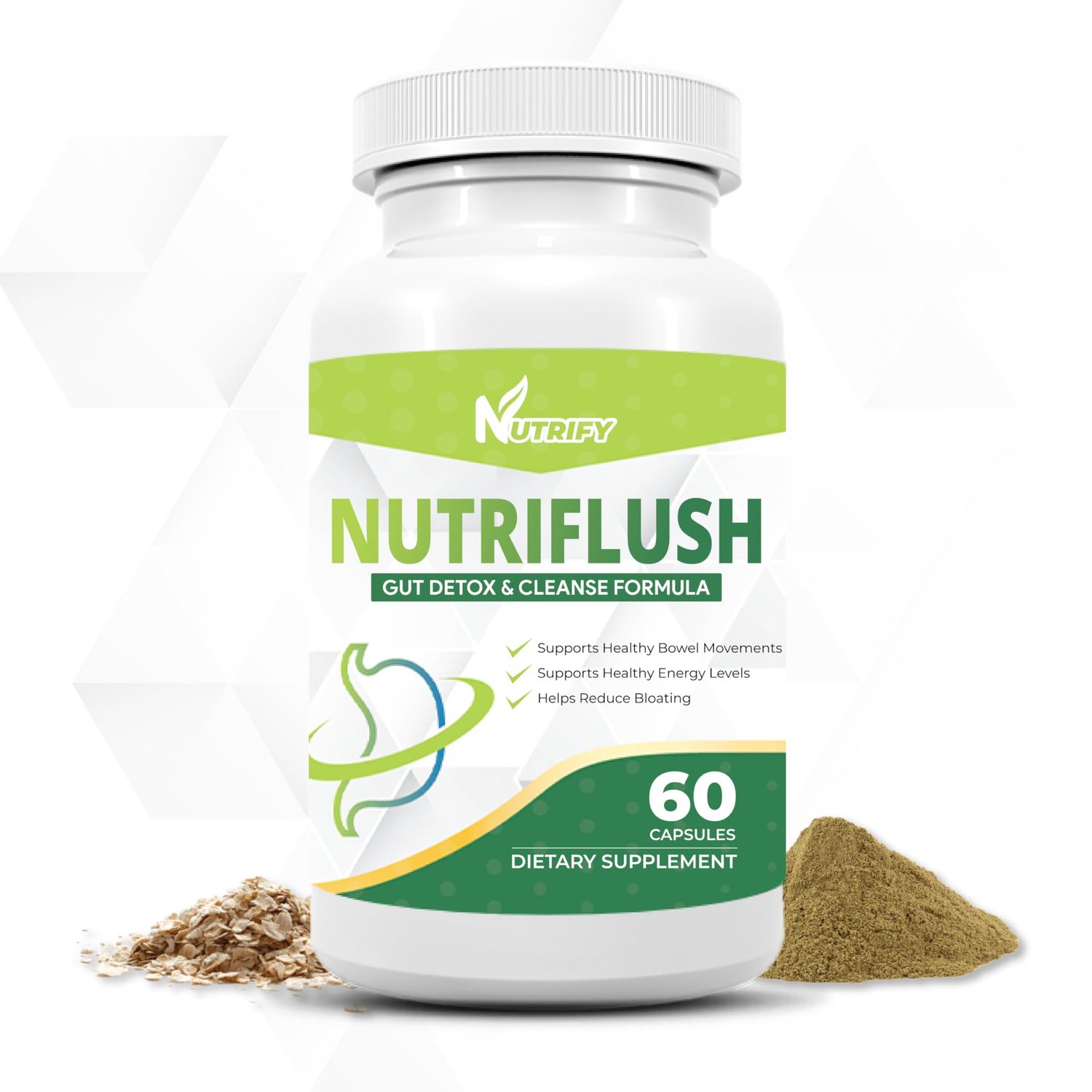 NutriFlush - Powerful Colon Support Gut Cleanse Formula, High Absorption, GMO Free, Made in USA