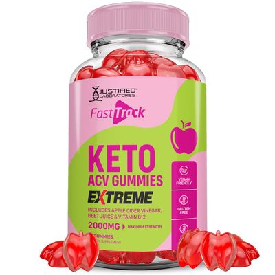 Fast Track Keto ACV Gummies Extreme 2000MG Fasttrack Keto Gummies Apple Cider Vinegar Formulated with Pomegranate Beet Juice Powder B12 Vegan Non GMO 60 Gummys