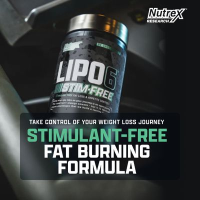 Nutrex Research LIPO SIX Stim-Free Metabolism Appetite Support Supplement - Reduce Hunger Non-Stimulant Weight Management Supplement for Women and Men - 60 Servings