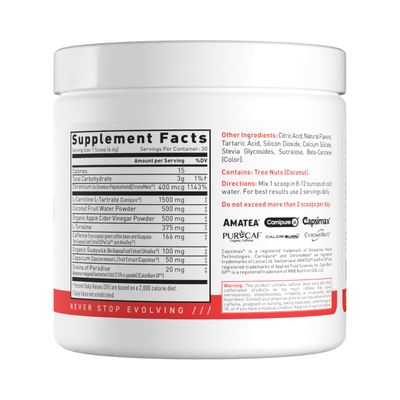 Kaged Thermogenic Powder Clean Burn Orange Mango Men Women Weight Management Supplement Organic Caffeine Apple Cider Vinegar 30 Servings