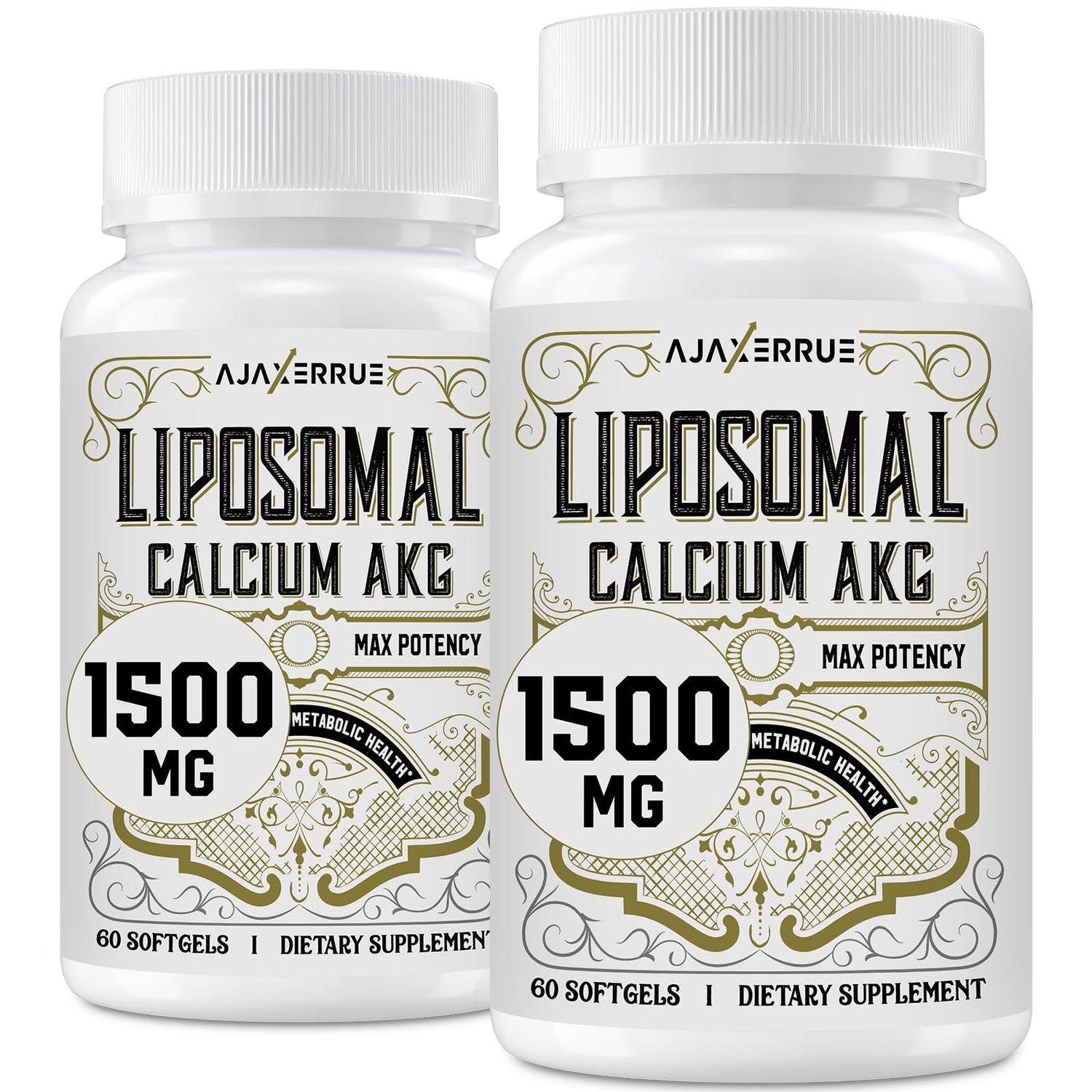 Liposomal Calcium AKG Supplement 1500 MG Alpha-Ketoglutaric Acid, High Absorption, More Effective Than AAKG, Ca AKG for Longevity, Age Defense, Cellular Energy, Metabolic Function, 120 Softgels