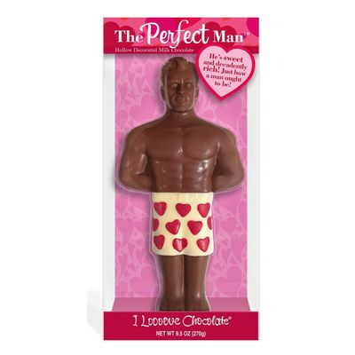 The Jumbo Perfect Man Valentines Day Hollow Decorated Milk Chocolate - The Bigger The Better 9.5 Ounce