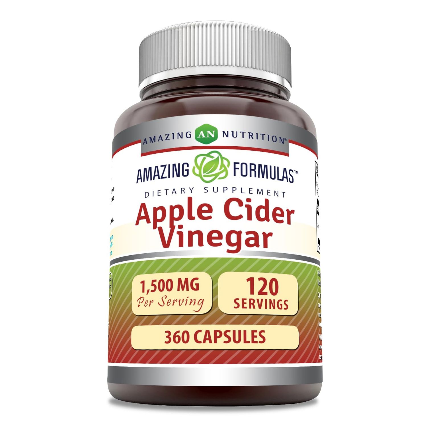 Amazing Formulas Apple Cider Vinegar 1500 mg Per Serving Supplement Capsules Non-GMO Gluten Free Made in USA 360 Count