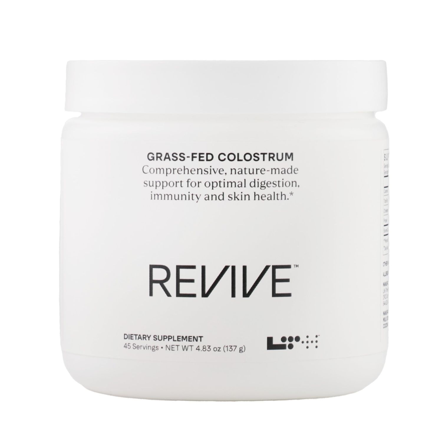 LTH Revive Grass-Fed Colostrum Powder - Premium Colostrum Supplement - Supports Digestion, Skin Immune Health - Sourced from First-Milking Colostrum