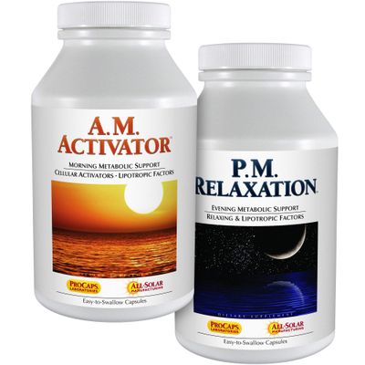 ANDREW LESSMAN A.M. Activator and P.M. Relaxation Kit 30 Capsules of Each - A.M. Activator Promotes Energy and Fat Metabolism While P.M. Relaxation Encourages a Restful Nights Sleep