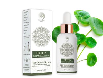 Hair Growth Serum For Men Women - Advanced Formula for Fuller, Healthier Hair, Nourish Scalp - 5 Minoxidil, Biotin, ProVitamin B5 - Plant-Powered, Vegan - 1 Fl Oz