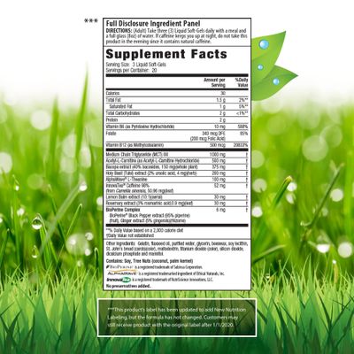 Irwin Naturals Brain Awake Enhanced Mental Performance - 60 Liquid Softgels Bundle with Pill Case - Increased Focus, Boost Clarity Concentration - Nootropic Booster with L-Theanine, Bacopa, MCTs